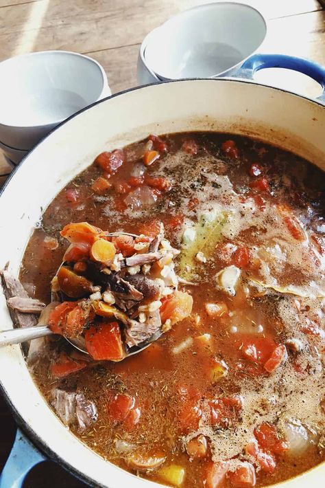 The Pioneer Woman's Perfect Pot Roast Turned into Soup is the best pot of deliciousness you can bring to a potluck, or serve for dinner! Earlier this week we made a pot roast, and then took the leftovers, adding herbs and farro, for the most delicious soup recipe! ENJOY! Pot Roast Soup Recipes, What To Do With Leftover Pot Roast, Leftover Pot Roast Ideas, Leftover Pot Roast Recipes, Pot Roast Soup, Roast Soup, Prime Rib Soup, Leftover Roast Beef Recipes, Leftover Prime Rib Recipes