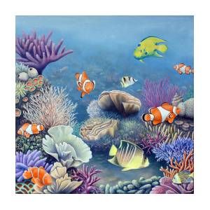 Coral Reef Painting, Reef Painting, Coral Reef Drawing, Coral Painting, Coral Reef Art, Ocean Art Painting, Goldfish Art, Animal Paintings Acrylic, Drawn Fish