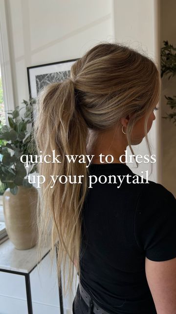 Easy Quick Ponytail Hairstyles, Dirty Hair Ponytail, Different Ways To Do Ponytails, Dressed Up Ponytail, How To Dress Up A Ponytail, Dress Up Ponytail, Outfits With A Ponytail, Cute Ponytails For Long Hair Straight, Cute Straight Ponytail Hairstyles