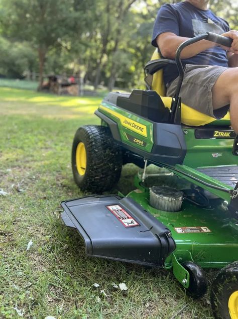 Review: John Deere's Z370R Electric ZTrak Riding Lawn Mower - Men's Journal | Home Living Handbook Electric Riding Lawn Mower, Landscaping Equipment, Men's Journal, Mens Journal, Riding Lawn Mowers, Home Maintenance, Lawn Care, Lawn Mower, John Deere