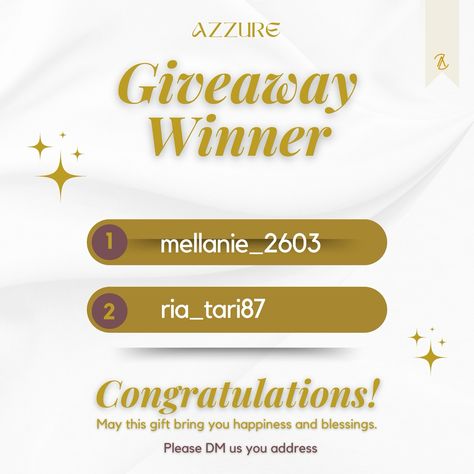 🎉 Congratulations to the winner of our giveaway! 🎉 We are thrilled to announce that @mellanie_2603 and @ria_tari87 has won Pashmina. Thank you to everyone who participated and showed us so much love. Stay tuned for more exciting giveaways and opportunities. Don’t forget to follow us for updates and more fun in the future! 💫 #GiveawayWinner #Congratulations #ThankYou #StayTuned #azzurescarves #azzureofficial Giveaway Winner Announcement, Take Care Of Yourself Quotes, Winner Announcement, Number 12, Giveaway Winner, Content Ideas, So Much Love, The Winner, Take Care Of Yourself