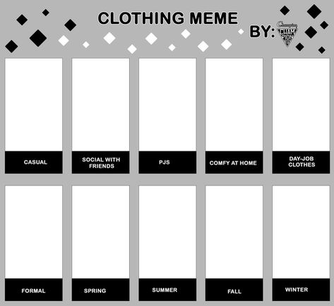 Clothing MEME BLANK by Championx91 Clothes Challenge Drawing, Draw Your Character In This Outfit Meme, Oc Wardrobe Template, Draw Your Oc In This Outfit Challenge Meme, Oc Clothing Challenge, Oc Meme Drawing Template, Draw Ur Oc In This Outfit Challenge, Draw Yourself Template, Memes To Draw Ocs