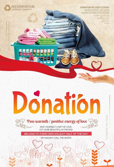 Concise And Creative Used Clothes Recycling Old Love Charity Donation Poster#pikbest#Templates#Poster#Others Charity Donation Poster Design, Clothes Donation Poster, Donations Poster, Donation Poster Charity, Clothes Donation, Donation Poster, Clothes Recycling, Charity Poster, Credit Card Tool