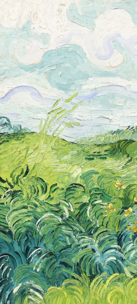 Van Gogh Lockscreen, Van Gohn, Famous Artists Paintings, Painted Vans, Pattern Quotes, Van Gogh Art, Painting Wallpaper, Famous Artists, Green Aesthetic