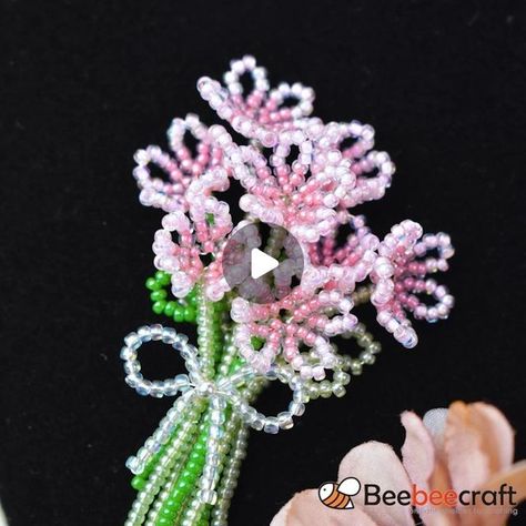 Beebeecraft on Instagram: "DIY Seed Beaded Pink Bouquet. 💐💐💐  #beebeecraft #handmadejewelry #handmade  #jewelrydiy #beadedjewelry #videotutorials  #creative #supplies #crafts #diy #jewelrymaking" Bead Bouquet, Beaded Bouquet, Bee Crafts, Instagram Diy, Pink Bouquet, Beaded Jewelry Patterns, June 19, Jewelry Patterns, Crafts Diy