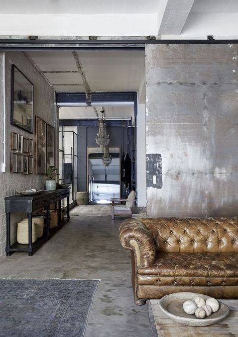 Cape Town Apartment, Polished Concrete Kitchen, Town Apartment, Brutalist Interior, Polished Cement, Warehouse Loft, 1930s House, Kitchen Surfaces, Rustic Wood Walls