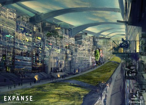 ArtStation - The Expanse :- Early Concept Work - Ceres Residental, Adam Anderson Space Colony Concept, The Expanse Ships, Spaceship Illustration, Adam Anderson, Space Colony, Sci Fi Spaceships, Sci Fi City, Sci Fi Environment, Weta Workshop