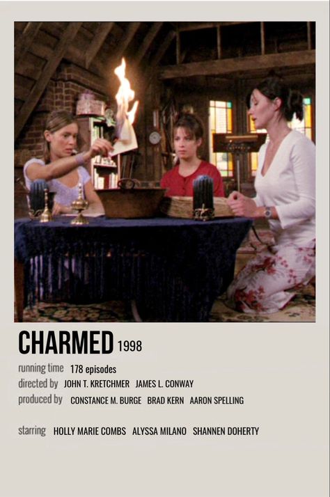 Comfort Tv Shows, Autumn Tv Shows, Charmed Show Aesthetic, Charmed 90s, Tv Show Posters Aesthetic, Charmed Tv Show Outfits, Tv Shows Posters, Charmed Poster, Charmed Halloween