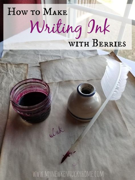 How to Make Writing Ink from Berries - My New Kentucky Home How To Make Natural Ink, Natural Ink Making, How To Make Ink, Tinta Natural, Ink Making, Kentucky Home, Homemade Paint, Quill And Ink, Eco Dyeing