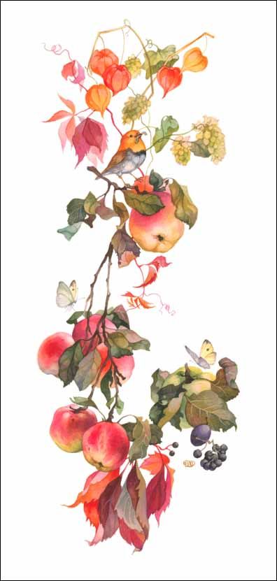 Apple Illustration, Different Kinds Of Art, Loose Watercolor, Flower Printable, Plant Illustration, Fruit Art, Flowers And Leaves, Botanical Illustration, Fabric Painting