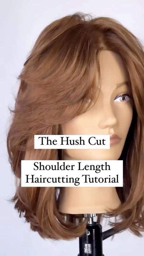 Coupe, Hush Cut Shoulder Length, The Hush Cut, Hush Cut Tutorial, Hush Cut Hair Medium, Hush Cut, 200k Views, Updos For Medium Length Hair, Project Runway