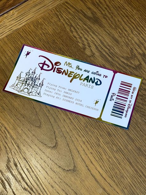 Personalised Rainbow Foil Disneyland Ticket Prom Tickets, Disney Prom, Disney Tickets, Disney World Tickets, Disneyland Tickets, Ticket Design, Six Flags, Disneyland Paris, Christmas Wishlist