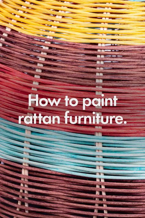 Paint rattan furniture Painted Rattan Dining Set, Wicker Bench Makeover, Upcycle Rattan Furniture, Rattan Furniture Makeover Living Room, Painting Bamboo Furniture, Ratan Painted, Painted Rattan Chairs, Paint Bamboo Furniture, Painting Rattan Furniture