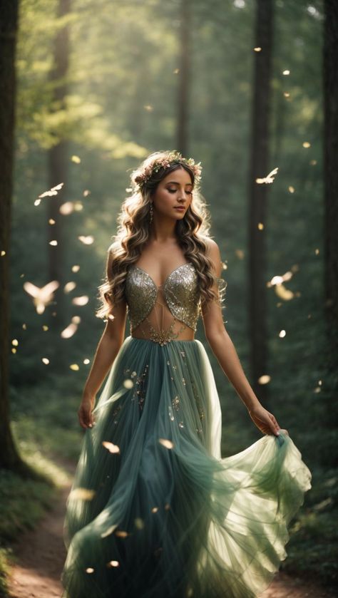 "Stunning Girl in Whimsical Forest Attire" Forest Aesthetic Outfit, Whimsical Photoshoot, Fairy Photography, Fairytale Photoshoot, Fairy Tail Photos, Dappled Sunlight, Fairy Photoshoot, Nature Photoshoot, Fashion Design Patterns