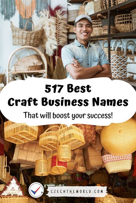 517 Best Craft Business Names to Boost Your Business Success Business Name Display Craft Fairs, Gift Shop Names Unique, Crochet Store Names, Crafty Business Names Ideas, Craft Store Names Ideas, Pottery Business Names, Handmade Business Name Ideas, Country Business Names, Cute Business Names For Crafts