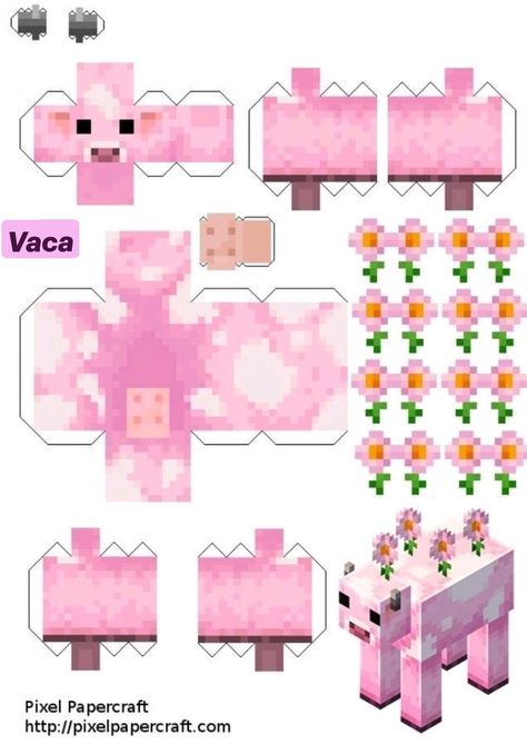 vaca de minecraft Papercraft Minecraft Skin, Minecraft Room Decor, Minecraft Templates, Minecraft Printables, Diy Minecraft, Hello Kitty Crafts, Minecraft Room, Paper Toys Template, Instruções Origami