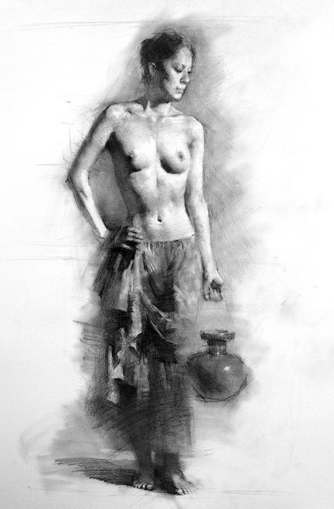 Human figure drawing, female body drawing, charcoal drawing Human Figure Sketches Anatomy, Oil Still Life, Master Drawings, Art Charcoals, Pencil Drawings Of Girls, Human Figure Sketches, Plein Air Landscape, Human Anatomy Drawing, Representational Art