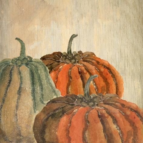 size: 12x12in Art Print: Fall Pumpkins by Kimberly Allen : Fall Canvas Art, Pumpkin Artwork, Pumpkin Vector, Pumpkin Photos, Fall Canvas, Watercolor Pumpkins, Pumpkin Art, Art Print Display, Vintage Fall