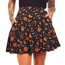 Psychobilly, Goth Skirts, Skater Skirt Black, Halloween Skirt, Modern Skirt, Sourpuss Clothing, Black Skater Skirts, Classic Halloween, Women Short Skirt