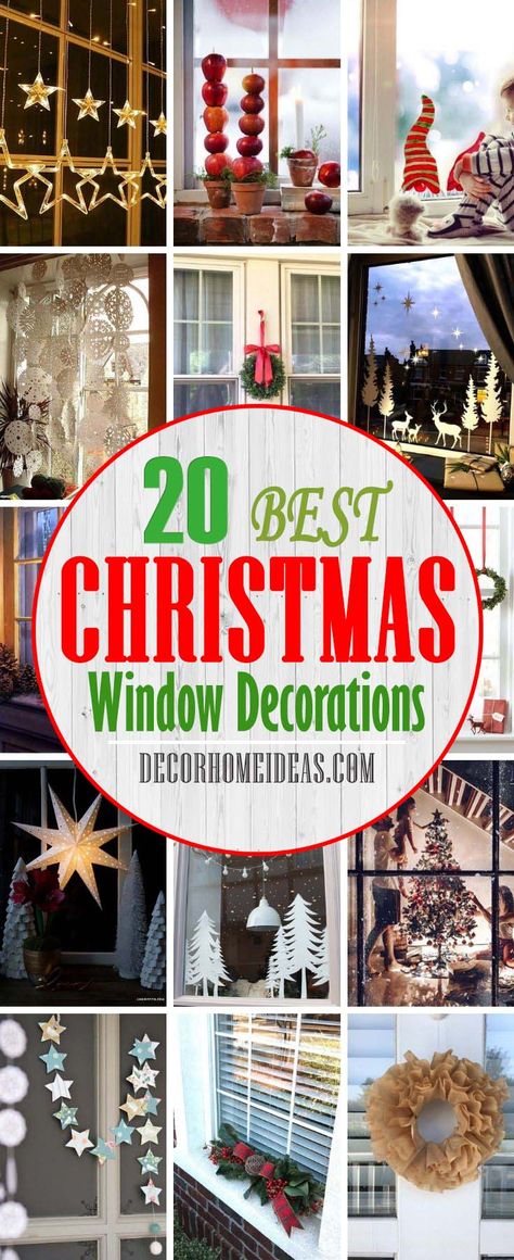 20 Best Christmas Window Decorations To Add More Charm To The Holidays | Decor Home Ideas Indoor Christmas Window Decorations, Big Window Christmas Decorations, Candles In Windows For Christmas, Christmas Ornament Window Decorations, Christmas Decor Ideas For Window Display, Christmas Decor In Windows, Outside Window Decorations For Christmas, Decorating Sliding Glass Doors Christmas, Office Window Decorations For Christmas