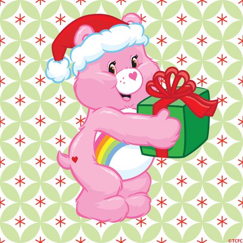 Christmas Care Bear, Care Bear Christmas, Care Bears Christmas, Care Bears Vintage, Cheer Bear, Disney Princess Cartoons, Care Bears Cousins, Bear Vector, Kawaii Christmas