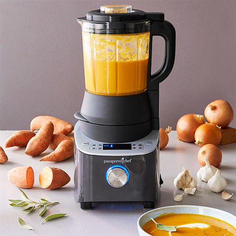 Learn how to make great soup recipes in our new industrial blender in this episode of “In the Kitchen With Pampered Chef.” Blender Soup, Blender Smoothie, Pampered Chef Consultant, Best Smoothie, Pampered Chef Recipes, The Pampered Chef, Custom Choppers, Blender Recipes, Cooking Guide