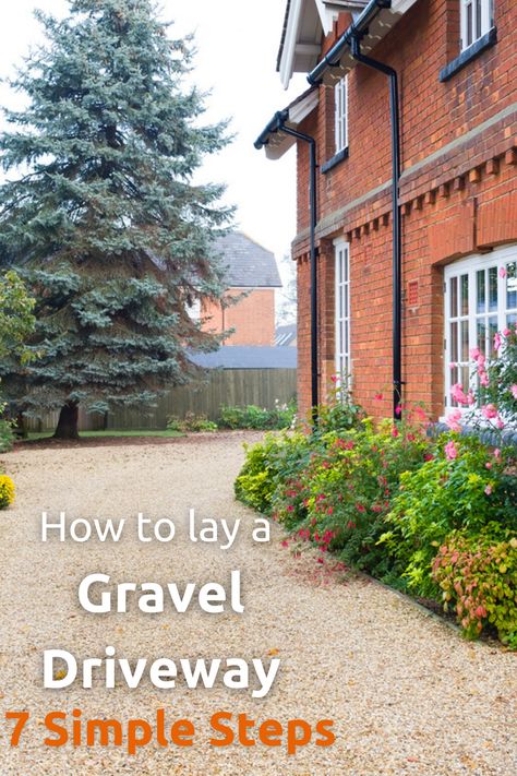 Shingle Driveway Ideas, How To Gravel Driveway, Cottage Garden Driveway, Cottage Gravel Driveway, Beautiful Gravel Driveway, Brick And Gravel Driveway, Small Gravel Driveway Ideas, Affordable Driveway Ideas, Crushed Limestone Driveway