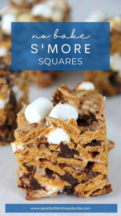 Recipes With Mini Marshmallows, Squares With Marshmallows, Smores Squares, Mini Marshmallow Recipes, Mini Marshmallows Recipes, Peanut Butter Marshmallow Squares, Marshmallow Squares, Marshmallow Smores, Square Recipes