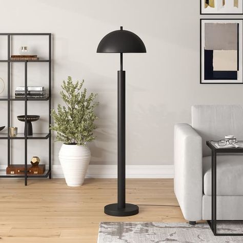 York 58" Tall Floor Lamp with Metal Shade - On Sale - Bed Bath & Beyond - 32749787 Tall Floor Lamps, Column Base, Bronze Floor Lamp, Traditional Floor Lamps, Traditional Lamps, Dimensional Wall, Cfl Bulbs, Metal Floor Lamps, Black Floor Lamp