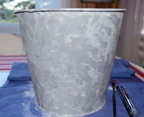 how to paint something to look like galvanized metal, chalk paint, gardening, home decor, how to, painting Painting Galvanized Metal, Faux Rust, How To Make Stencils, Rustic Kitchen Design, Metal Bucket, Chippy Paint, Rustic Kitchen Decor, How To Make Paint, Fusion Mineral Paint