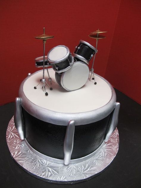 Drum Set Cake, Drum Birthday Cakes, Drum Birthday, Bolo Musical, Music Themed Cakes, Music Cakes, Music Cake, Drum Cake, Cake Designs Images