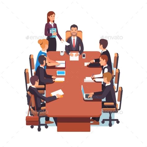 Directors Board Meeting Hot Wheels Garage, People Working Together, Work Meeting, Board Meeting, Big Desk, Banner Template Design, Vector Portrait, Board Of Directors, Video Conferencing