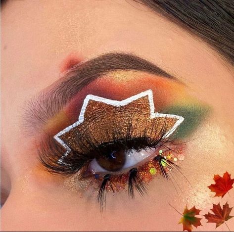 These Thanksgiving-Day Inspired Makeup Looks Will Have You Winning The Holiday 2 Thanksgiving Makeup Ideas Simple, Reverse Cat Eye, Inspired Makeup Looks, Thanksgiving Makeup Looks, Holiday Eyeshadow, Thanksgiving Makeup, Day Eye Makeup, Lob Haircuts, Holiday Makeup Looks