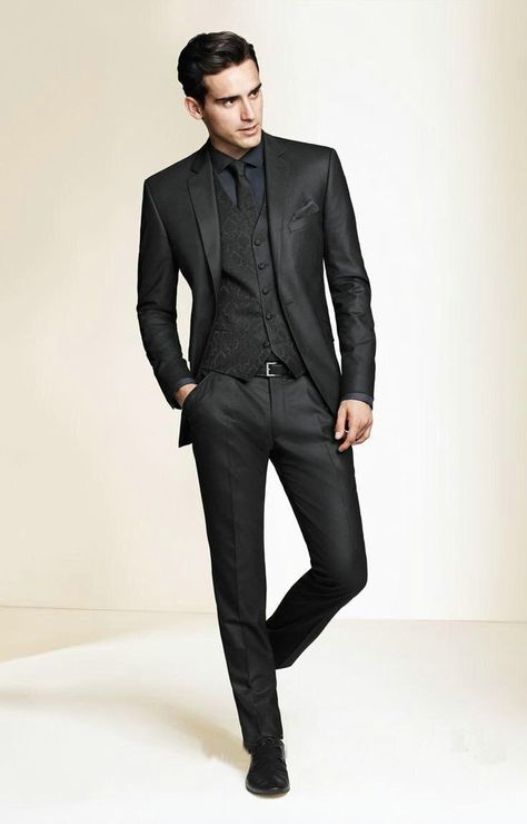 All Blacks, Wedding Suits, Black, Trousers, Peak Lapel, Tuxedos, All Black, Suit Jacket, Pants