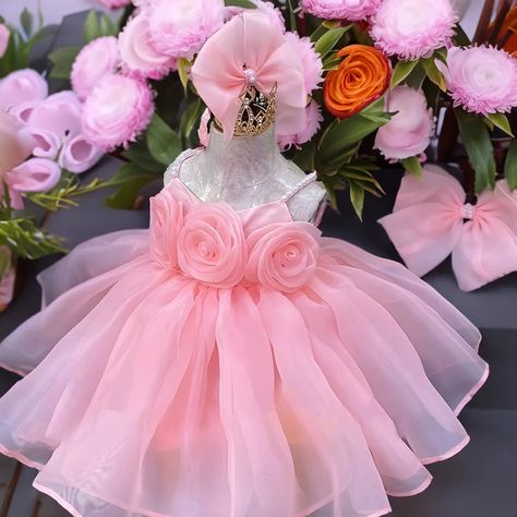 GIRLS FLUFFY DRESS Pink Dusty Rose Pearls Baby Dress 1st Birthday Outfit Baby Girls Gifts Custom Handmade Organza Tulle Baby Dress - Etsy Baby Glam, Princess Dress Pink, Beauty Pageant Dresses, First Birthday Dress, 1st Birthday Dresses, Pink Tulle Dress, Vestidos Color Rosa, First Birthday Dresses, Dress Baby Girl