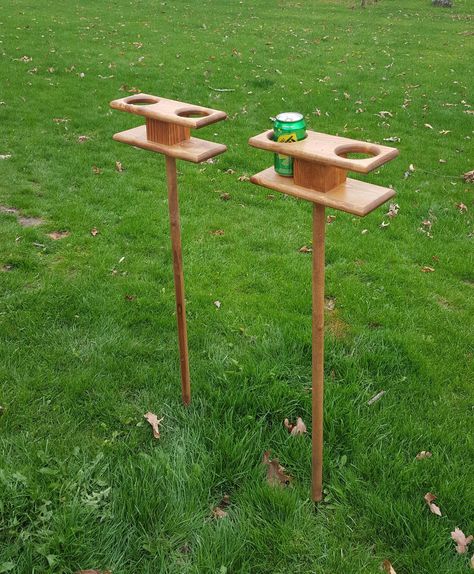 Drink Holder 37 | Etsy Drink Holder Diy, Outdoor Drink Holder, Wine Bottle Bird Feeder, Beer Bottle Holder, Beer Table, Corn Hole Diy, Beer Holders, Can Holder, Backyard Sheds