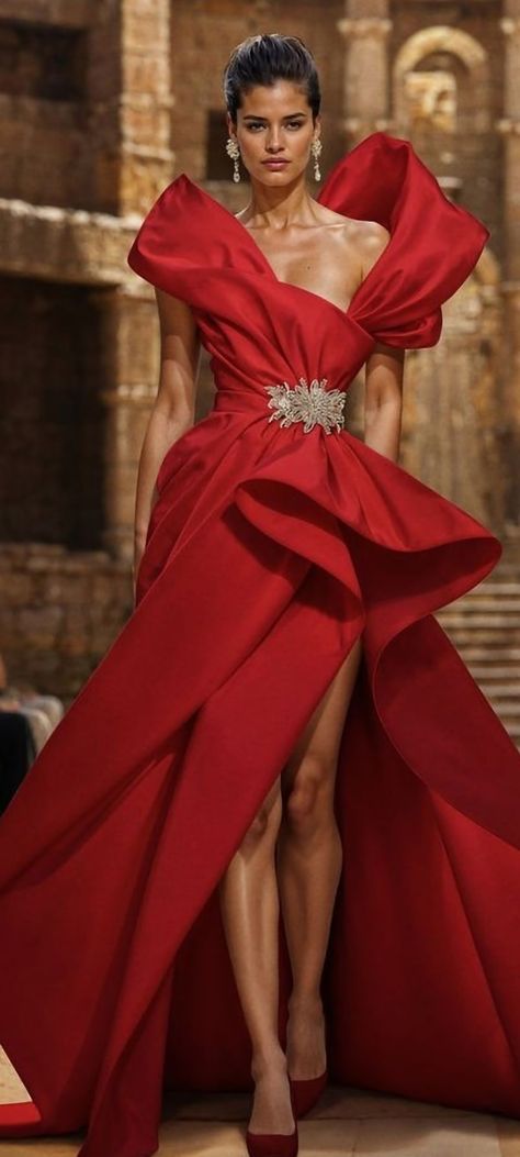 Red Carpet Glam, Women In Red, Fancy Dresses Long, Rhinestone Dress, فستان سهرة, Gala Dresses, Red Dresses, Couture Gowns, Glam Dresses