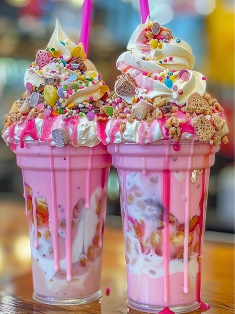 Hot Cocoa Bar Wedding, Extreme Milkshakes, Candy Drinks, Hot Cocoa Bar, Cocoa Bar, Pink Unicorn, Milkshakes, Instagram Food, Wedding Bar