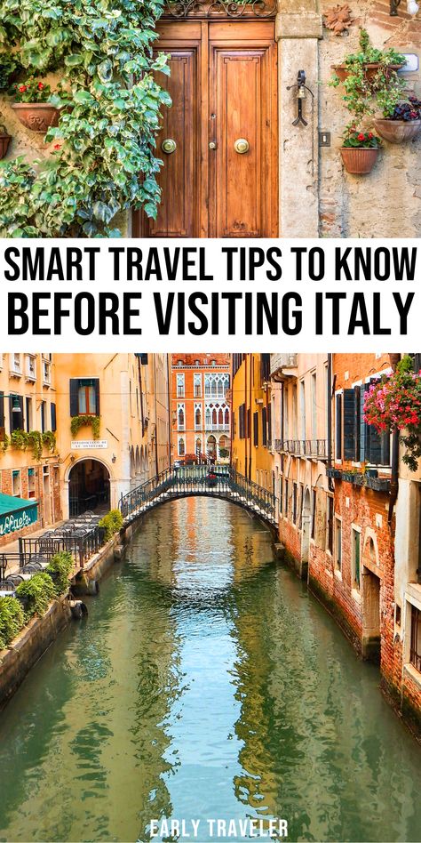 Italy is one fo the best travel destinations for good reasons. It is a beautiful country with great culture, historical significance, and food. If you are traveling to Italy, these are some smart travel tips to know before visiting Italy. Best Time To Go To Italy, Traveling Italy Aesthetic, Must Visit Places In Italy, Travel Tips Italy, Italian Travel Tips, Itenerary Travel Italy, Travelling To Italy, Travel To Italy Tips, Best Time To Visit Italy