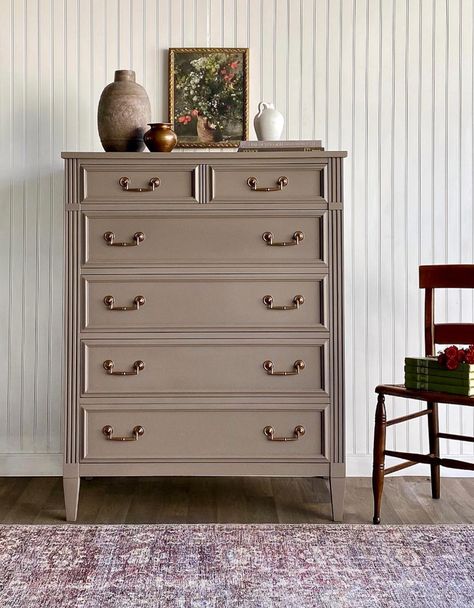 The Ultimate Inspiration Guide For Painted Furniture Makeovers and Ideas. #paintedfurniture #furnituremakeovers #chalkpaint #milkpaint White Washed Armoire, Nursery Dresser Color Ideas, Painted Accent Furniture, Chest Of Drawers Color Ideas, Diy Dresser To Vanity, Bedroom Furniture Chalk Paint Makeover, Magnolia Paint Furniture, Shaker Dresser Makeover, Second Hand Furniture Makeover