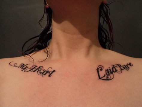 collar bone script tattoo. Collar Bone Words Tattoo, Collar Bone Script Tattoo, Script Collar Bone Tattoo, Collar Bone Tattoo Quotes, Collar Bone Tattoos, Collar Bone Tattoo For Men, Collar Tattoo, Collarbone Tattoos, Be Minimalist