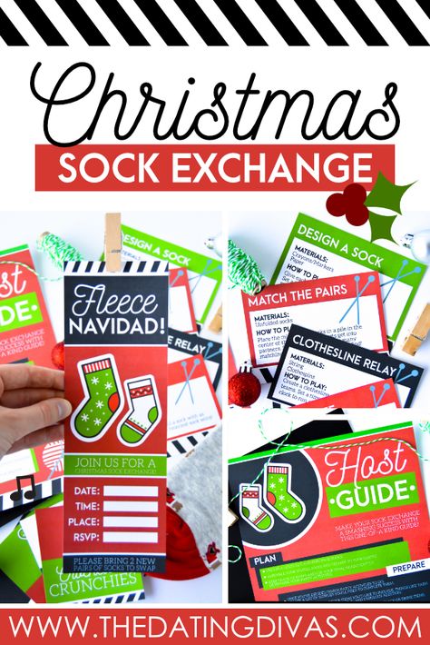 Christmas Sock Exchange Party | The Dating Divas Easy Princess Party, Christmas Sock Exchange Party, Christmas Sock Exchange, Sock Exchange Party, Christmas Socks Exchange, Princess Party Food, Socks Exchange, Socks Party, Christmas Gift Exchange