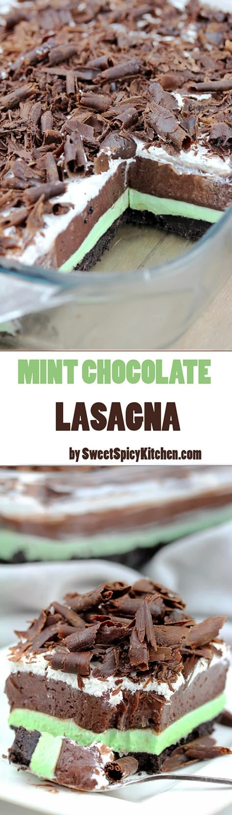 Mint Chocolate Lasagna Pudding Whipped Cream, Lasagna Easy, Desserts Easy No Bake, Icebox Desserts, Chocolate Lasagna, Peppermint Brownies, Honey Chocolate, Chocolate Pictures, Chocolate Curls