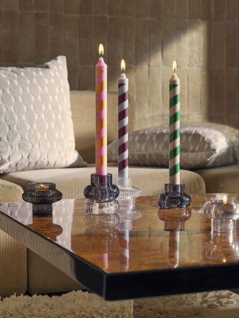 H&M Home's Fall 2023 Collection Candles Trends, Candy Cane Candle, Striped Candles, Home Interior Accessories, Hm Home, Stylish Artwork, Decor Shopping, Rustic Ceramics, H&m Home