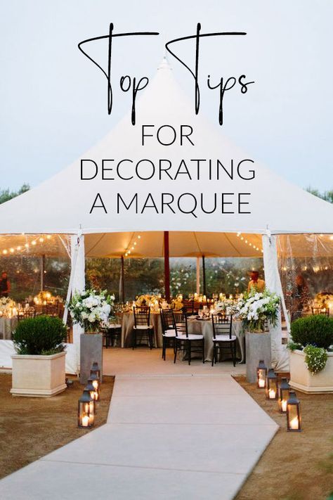 Garden Wedding Marquee Ideas, Marquee Interior Wedding, Decorating A Marquee For A Wedding, Marquee Wedding Decoration Ideas, Modern Marquee Wedding, Small Wedding Marquee, Marquee Wedding Entrance, Engagement Party Marquee, Boho Wedding Marquee