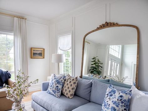 Living Room Mirror Above Couch, Mirror Above Sofa, Mirror Behind Couch Living Rooms, Room Ideas Mirror, Mirror Behind Sofa, Mirror Over Couch, Mirror Above Couch, Wall Behind Sofa, Sofa Living Room Ideas