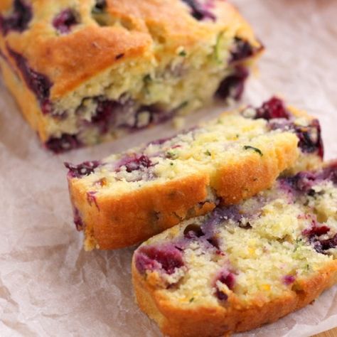 Blueberry Orange Zucchini Bread. A moist cake with sweet orangey notes and studded with fresh blueberries. Lemon Blueberry Zucchini Bread, Orange Zucchini Bread, Apple Zucchini Bread, Orange Zucchini, Blueberry Zucchini Bread, Moist Zucchini Bread, Blueberry Zucchini, Blueberry Orange, Lemon Zucchini Bread