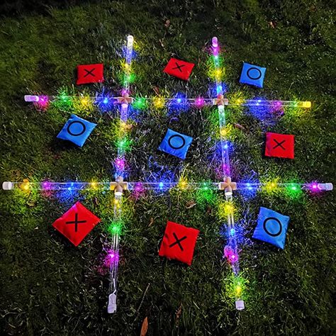 Amazon.com : KULAMOON Outdoor Toss Games for Adult and Kids, Giant Tic Tac Toe Game with LED Light, Classical Board Yard Game Sandbag Game for Famlily, Party, Travel(4ft x 4ft) : Sports & Outdoors Giant Tic Tac Toe, Prom Games, Yard Games For Kids, Giant Yard Games, Yard Game, Backyard Birthday Parties, Outside Games, Backyard Birthday, Beach Games