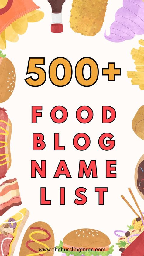 food blog name ideas Blog Names Inspiration, Food Blog Names, Blog Name Ideas, Unique Food, Website Names, Blog Names, Name Inspiration, Blog Titles, Food Puns