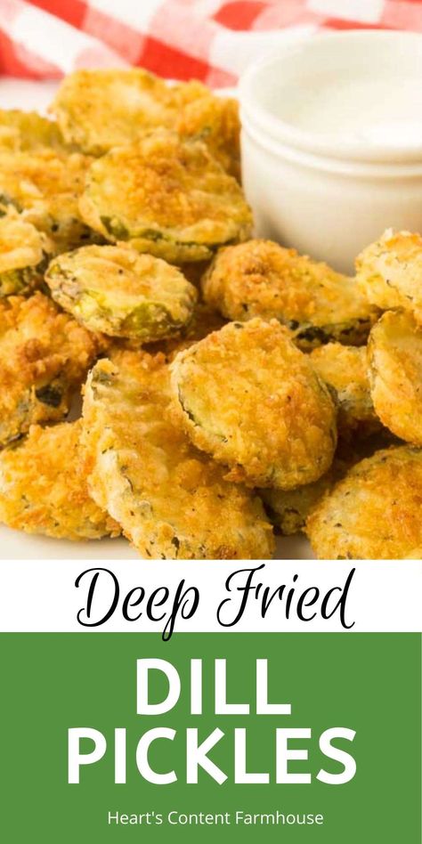 Homemade Fried Pickles, Deep Fried Dill Pickles, Easy Fried Pickles, Deep Fryer Recipes, Fried Dill Pickles, Deep Fried Pickles, Fried Pickles Recipe, Deep Fried Recipes, Chicken Healthy